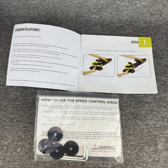 ✅Cardiff Skate Co. Cruiser Skates Youth W/Wrist & Elbow Protectors, Speed Discs - Picture 7 of 13